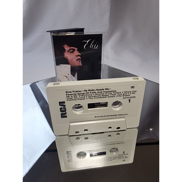 ELVIS PRESLEY Cassette Tape HE WALKS BESIDE ME Favorite Songs Faith Inspiration - Picture 3 of 3